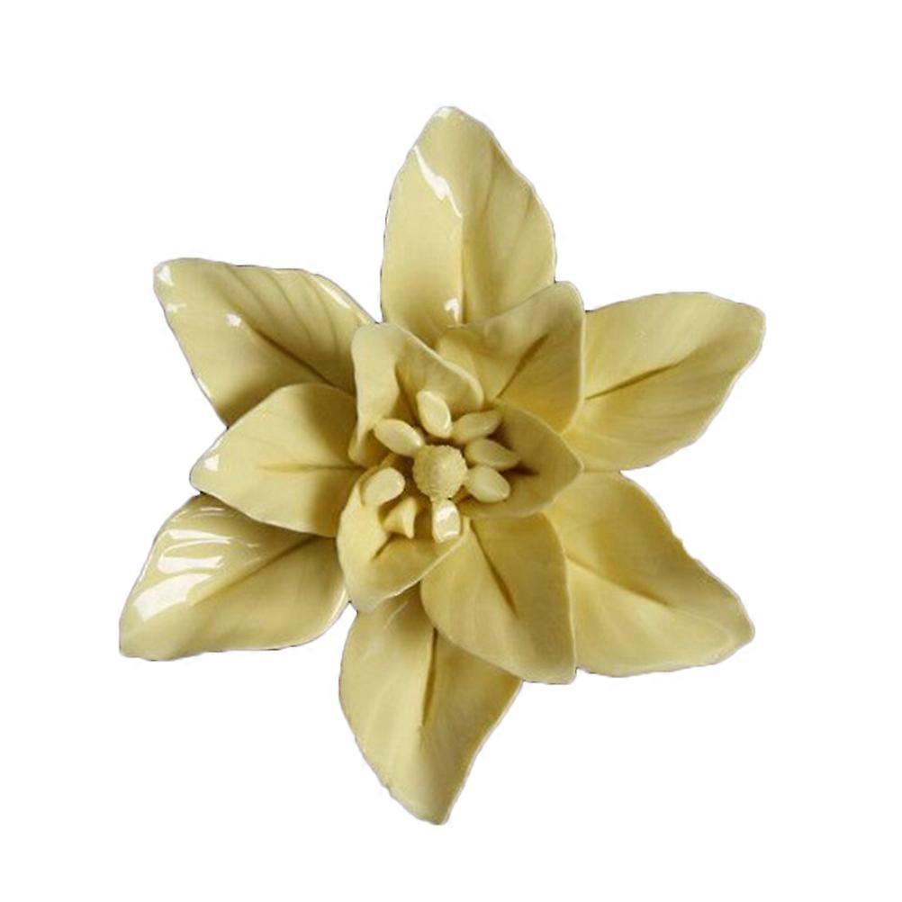 Backdrop Decor Ceramic Wall Hanging Artificial Lily for Wall Use 2Pcs