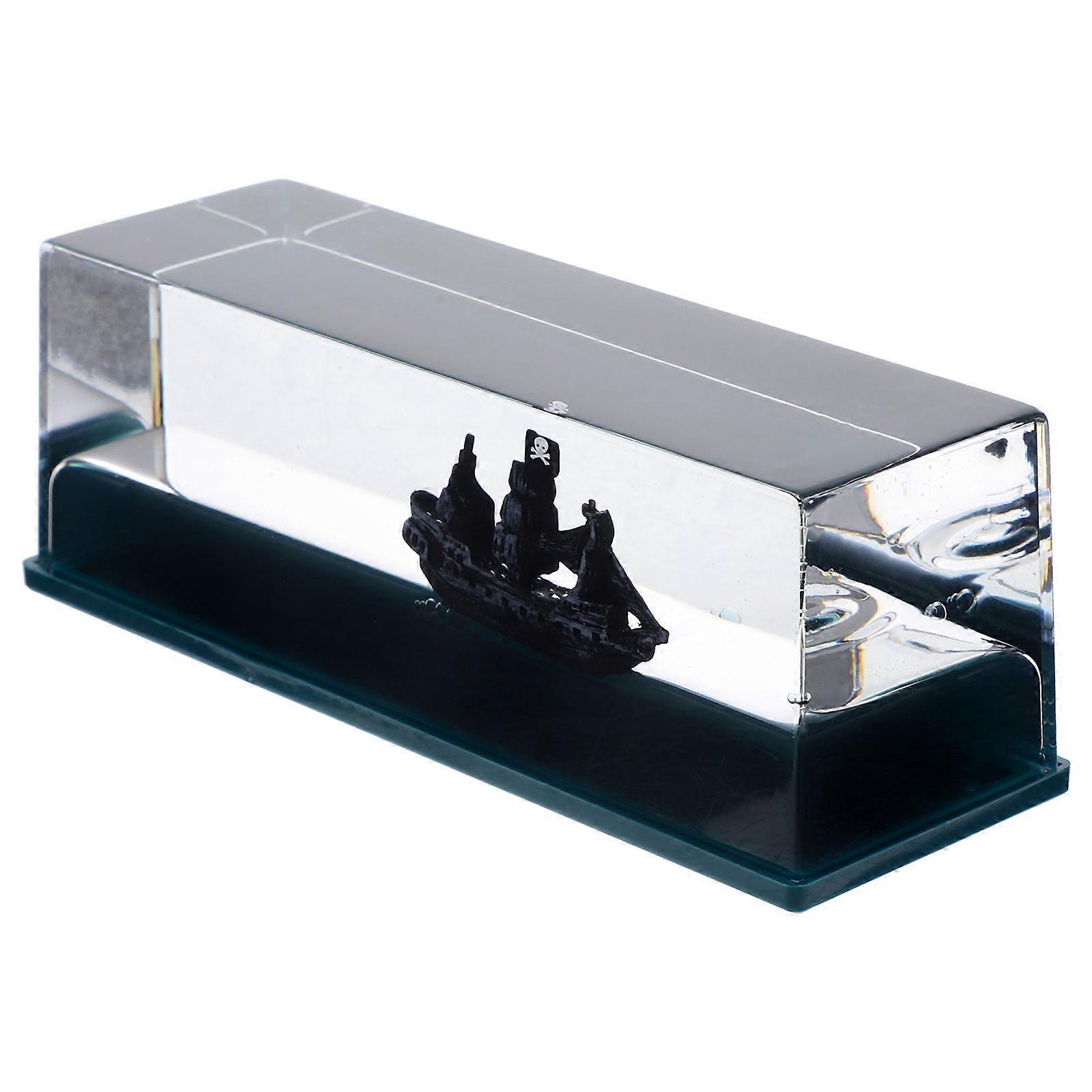 Unsinkable Cruise Ship Desktop Ornament with Fluid Drift Bottle 3Pcs