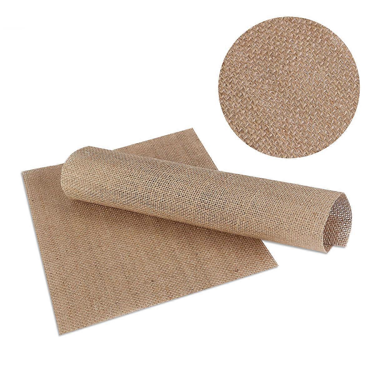 Burlap Place Mat Nuolux for Dining Decoration 2Pcs Khaki Table Mats