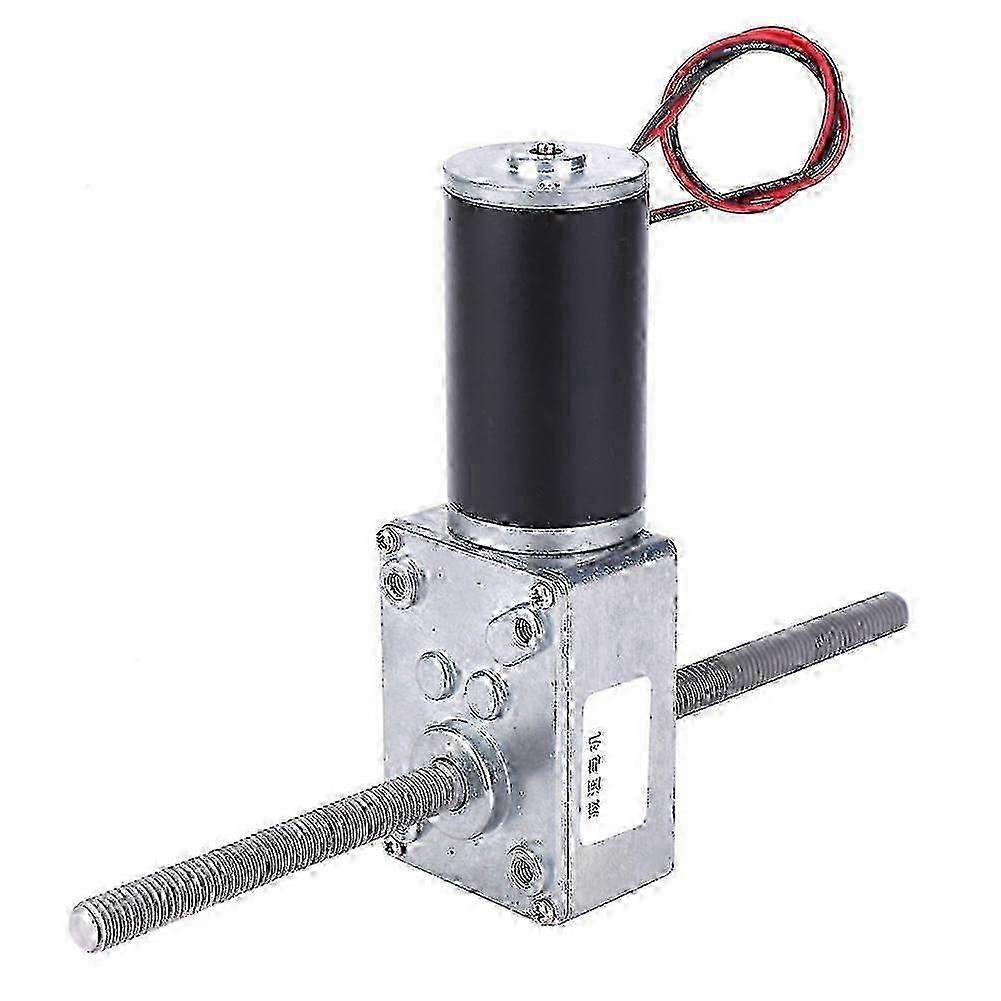 12V Dual Shaft Metal Gearbox Turbo Worm Speed Reduction Gear Motor M8 Thread50
