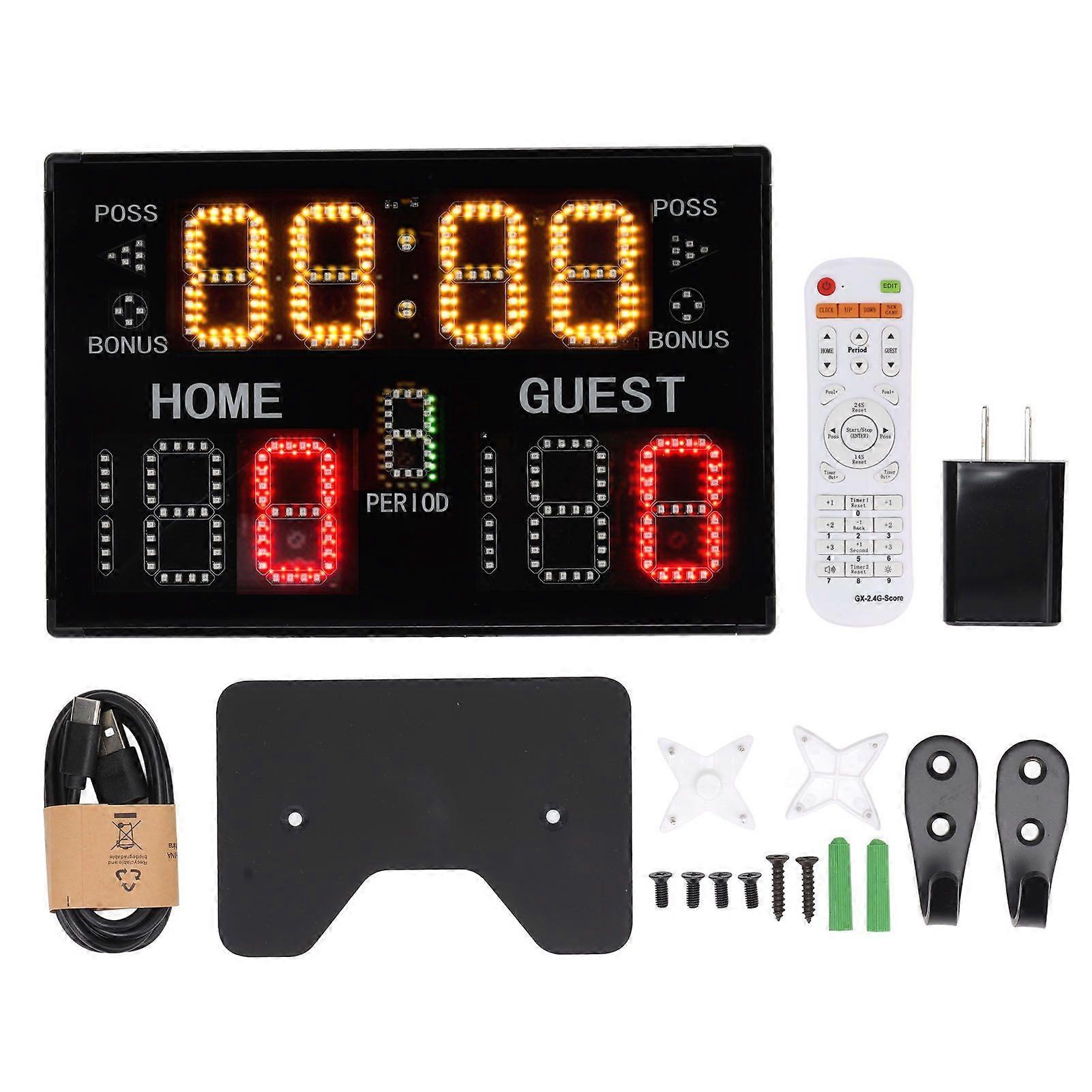 Indoor Tabletop Electronic Scoreboard Multisport 11 Digit LED for Match Training GA30B 100240V US Plug