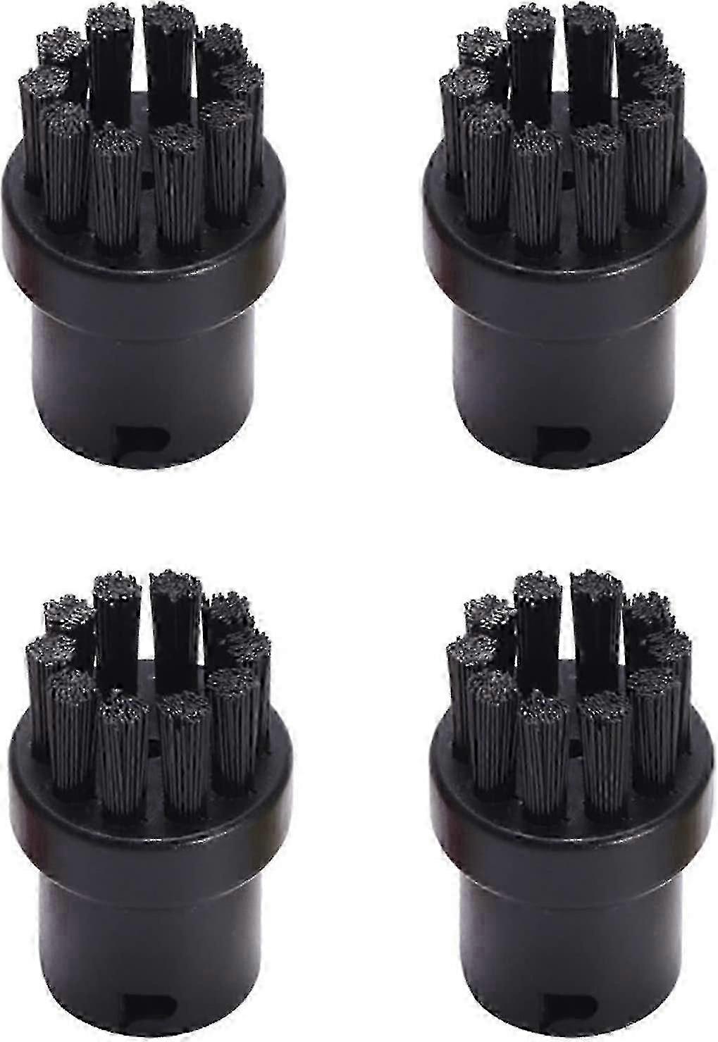 Replacement Round Cleaning Brushes, 4 Pack for SC1 SC2 SC3 SC4 SC5 SC7 Steam Cleaner, Black