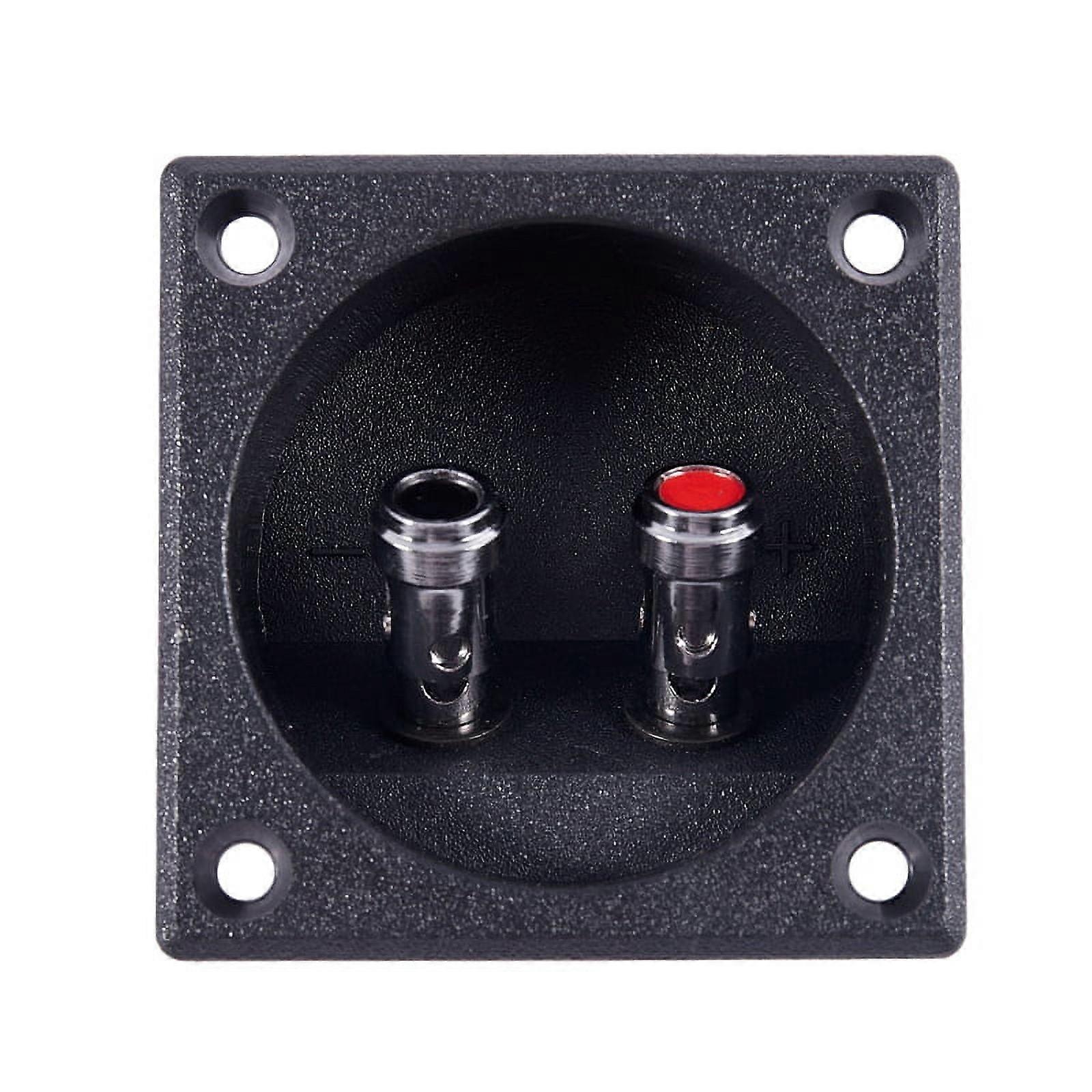 Square Shape Double Binding Post Type Speaker Box Terminal Cup Black
