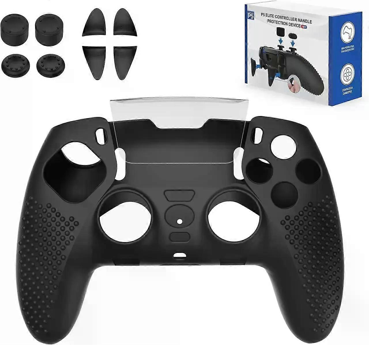 For PS5 Controller Cover - Protective Case for PlayStation 5 with 4PCS Thumb Grip Caps & L2 R2 Trigger Extender