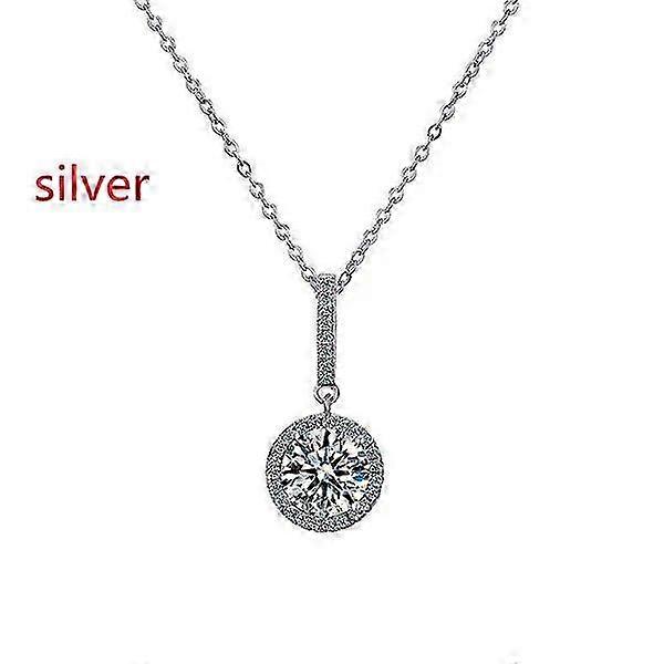 Charm La Moissanite Round Necklace Pendant [silver]