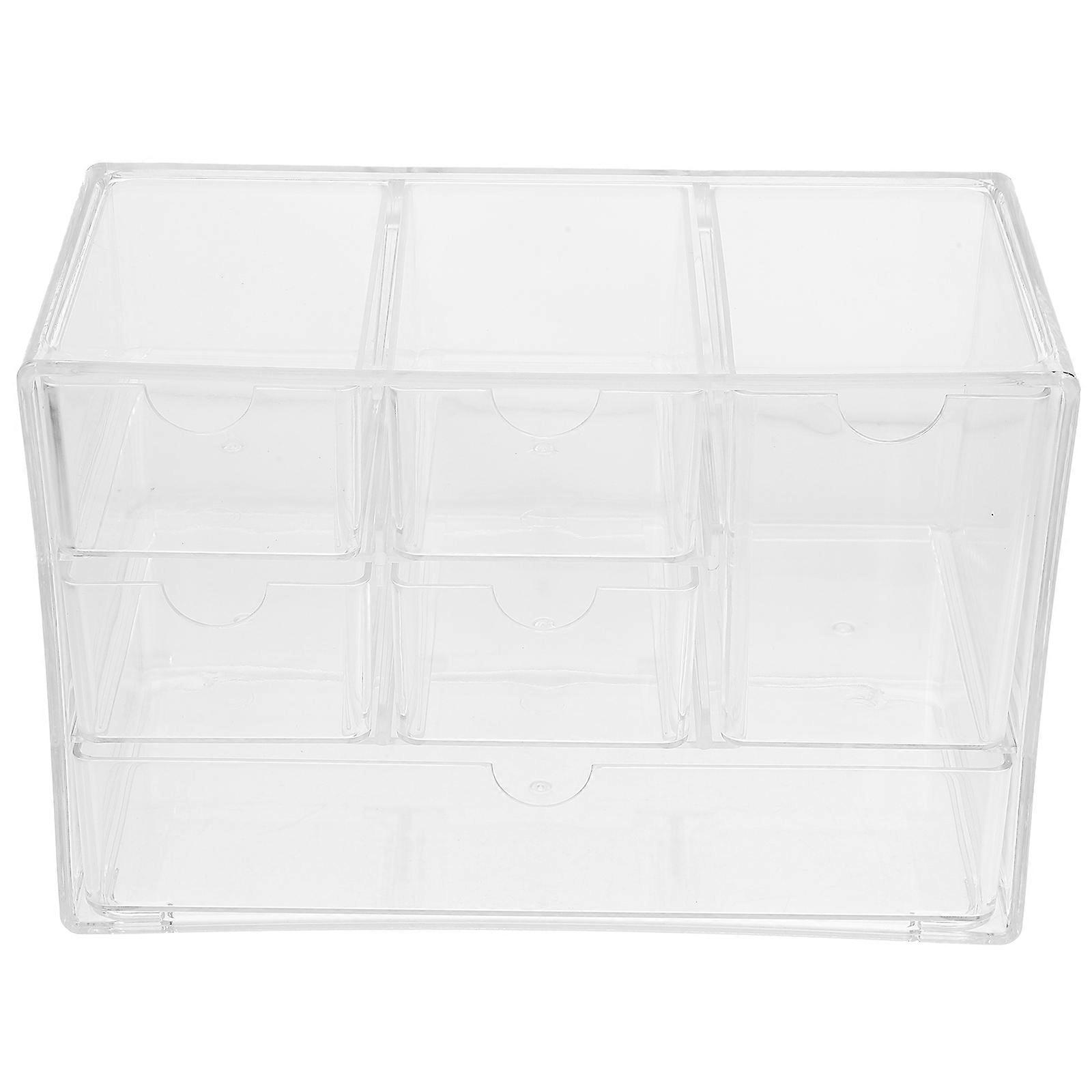 Makeup Organizer Transparent Desk Storage Drawers Box 4Pcs for Tissue Storage