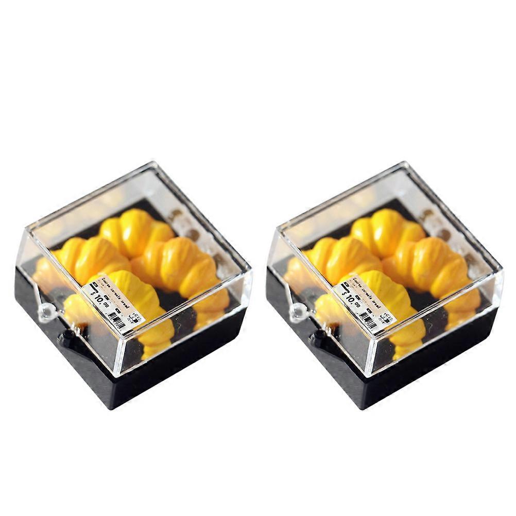 Food Model Decoration Pineapple Croissant Mini Accessory 2Pcs Set