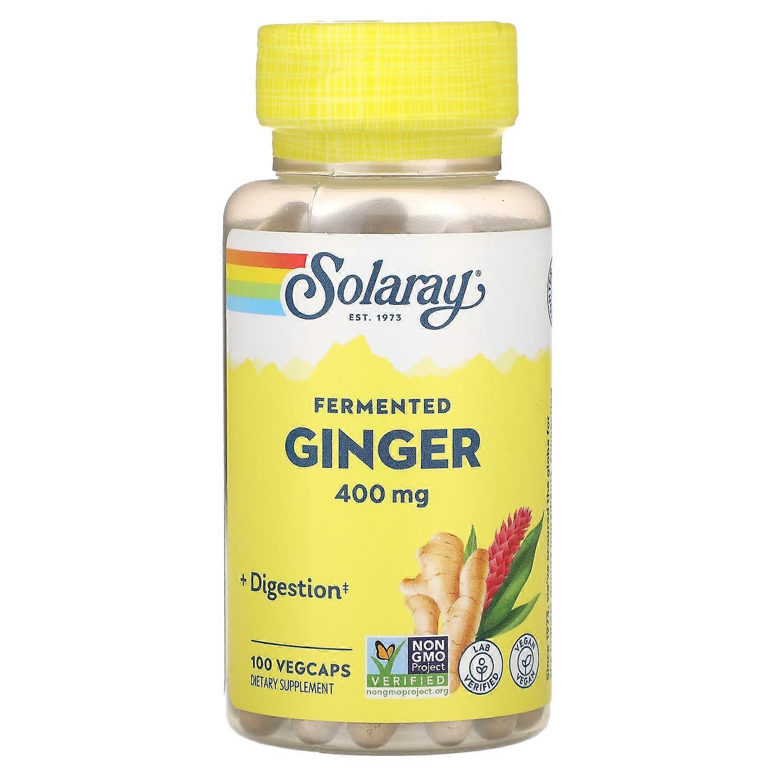 Solaray, Fermented Ginger, 400 mg, 100 VegCaps