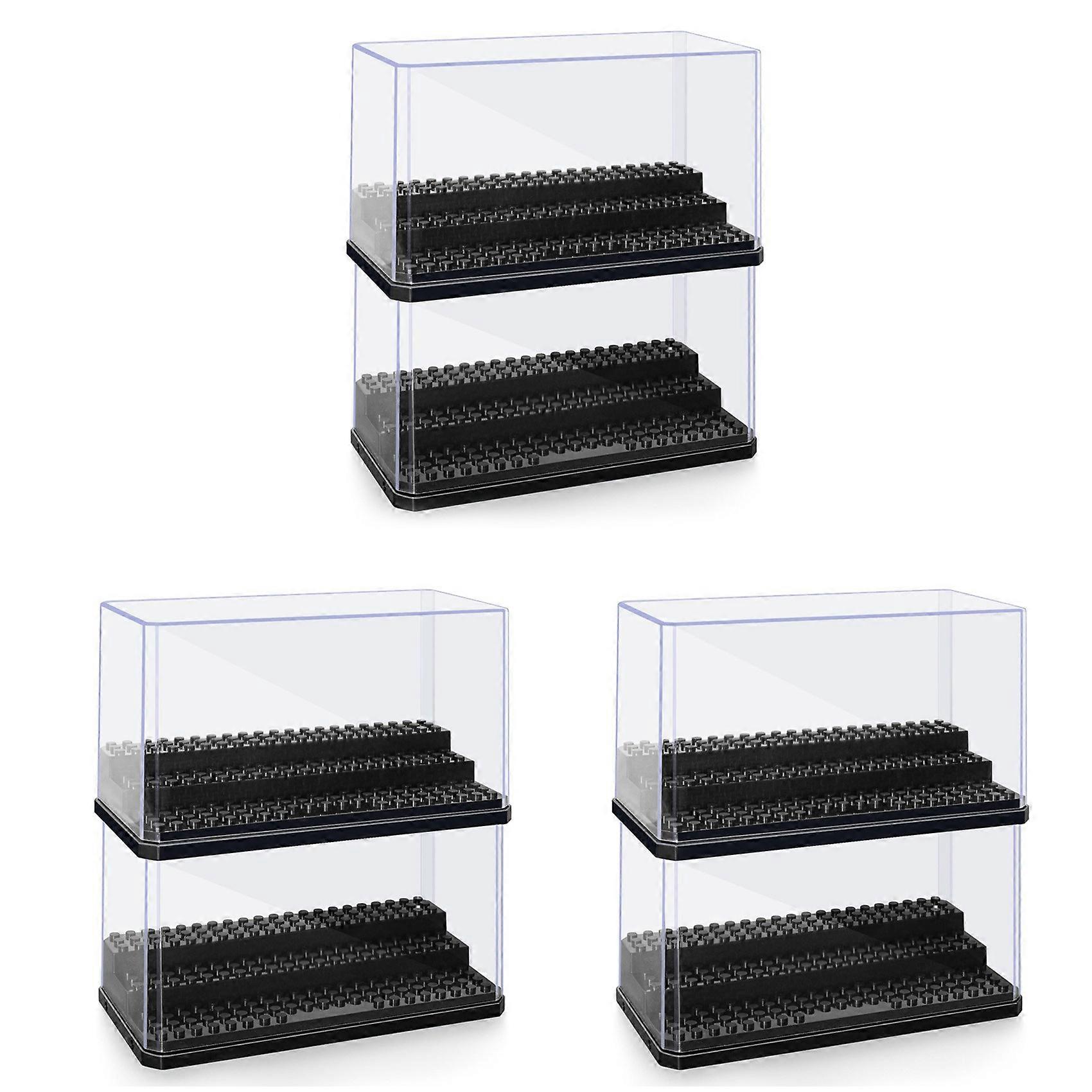 6X Mini Figure Display Box, Stackable Dustproof Building Block Display Box for Action Figure Toys