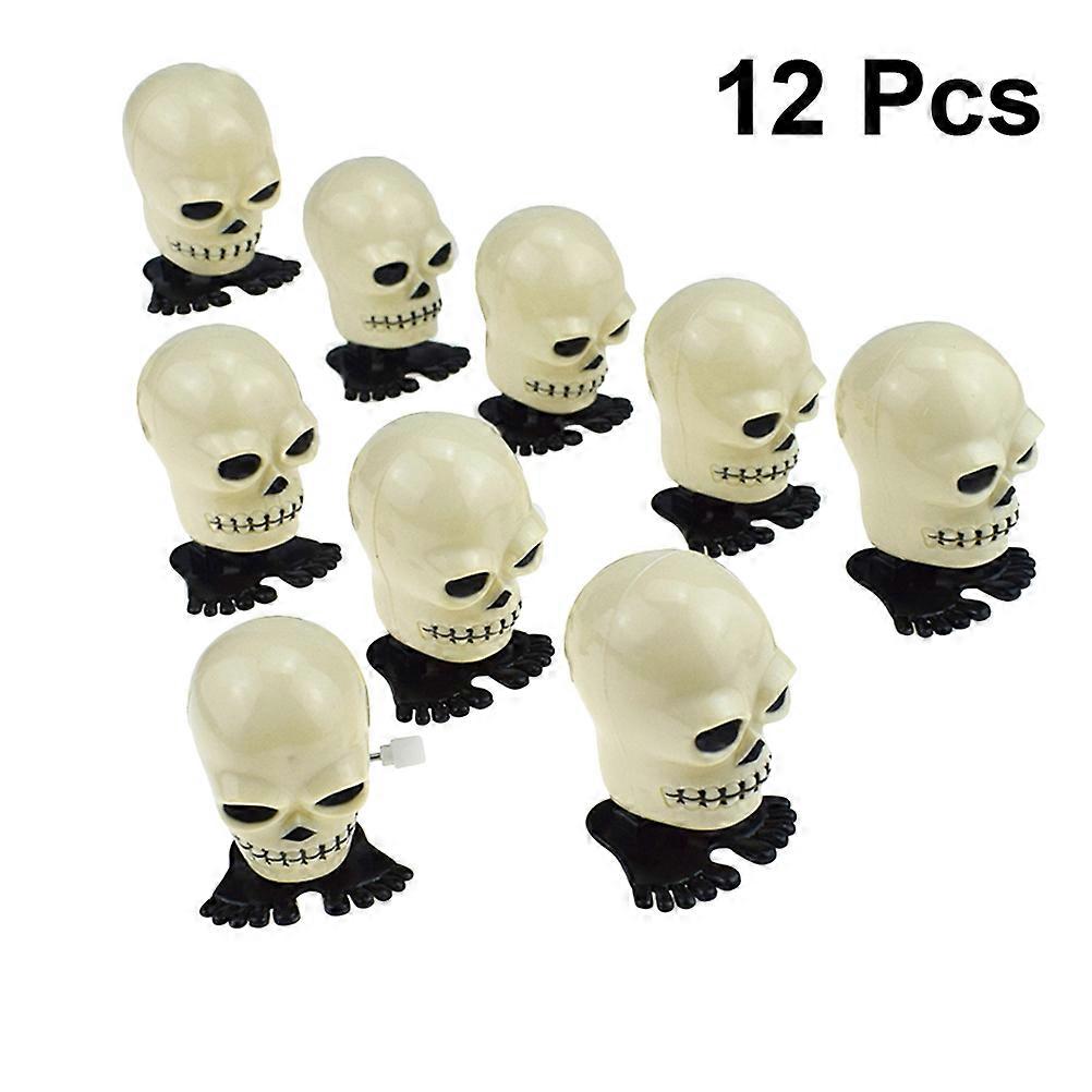 Kids Clockwork Toy Halloween Skull Wind Up Toys 12 Pieces Set