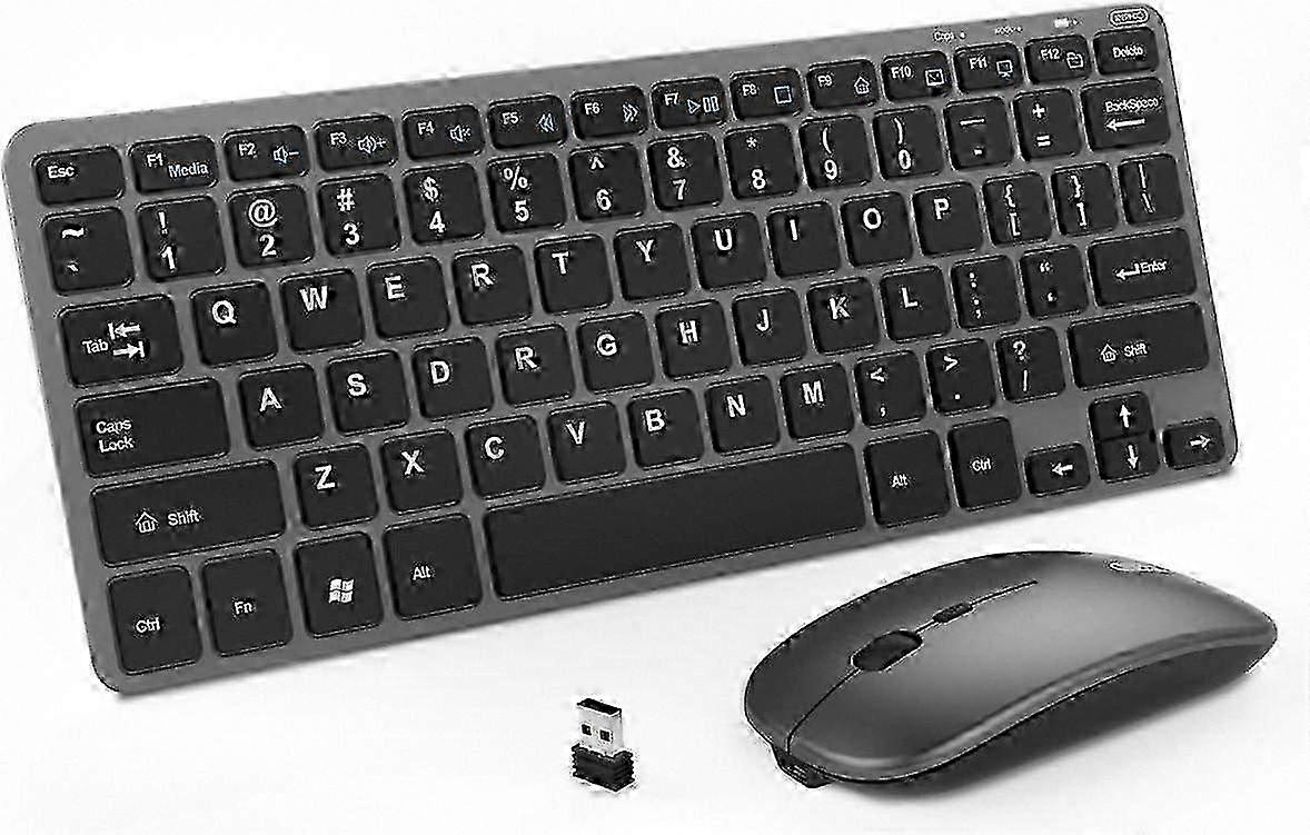 2025 Wireless Rechargeable Keyboard and Mouse Set, Slim Silent 2.4G Mouse with UK QWERTY Layout