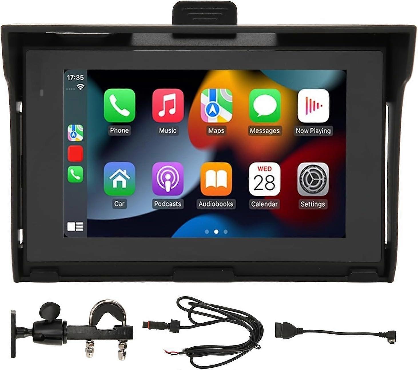 Portable Wireless Car Radio  Waterproof Touch Screen Car Video Player For Motorcycle, Dual Bluetooth