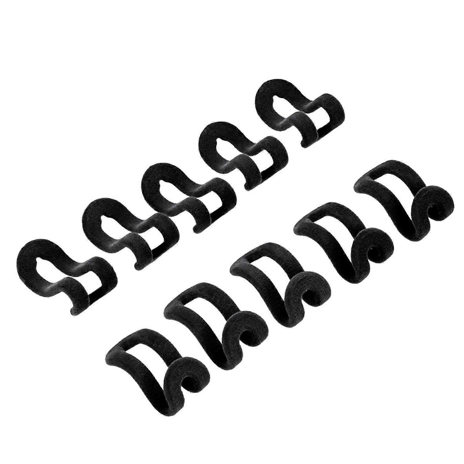 Flocking hanger hook (black, 10 pieces)