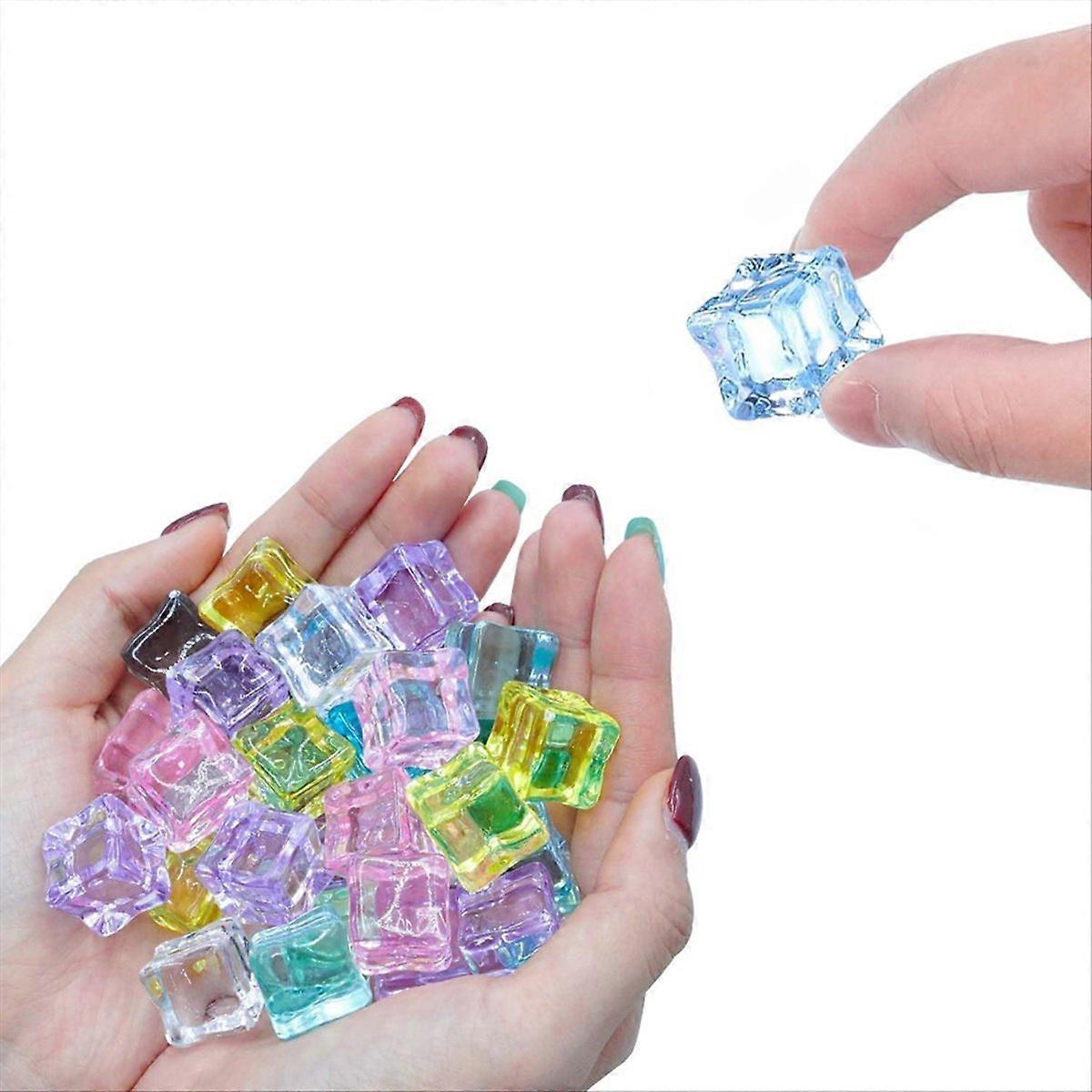 81 kpl väärennettyä jäätä, värikäs akryyli, uudelleenkäytettävät jääkuutiot