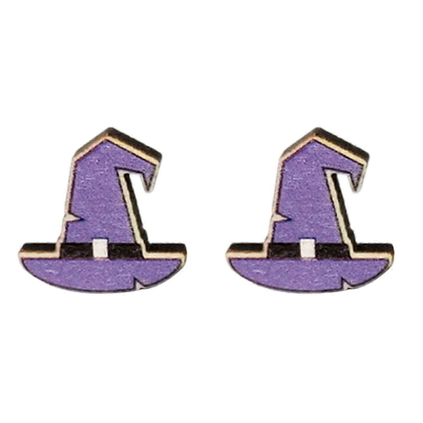 Witch Hat and Skull Punk Stud Earrings for Womens