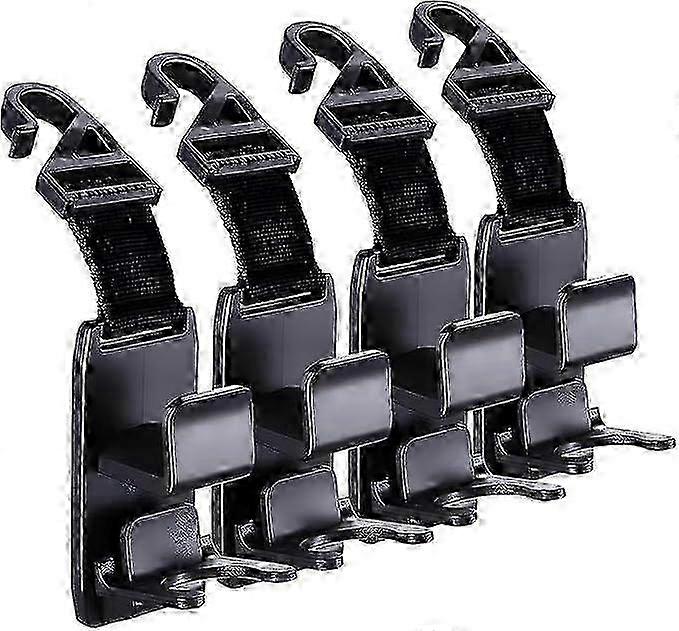 4 Pack Car Seat Hooks with Bottle Holder, Headrest Bracket Car Hooks, Multi-Function Back Seat Car Hanger for Hanging Clothes and Drinks