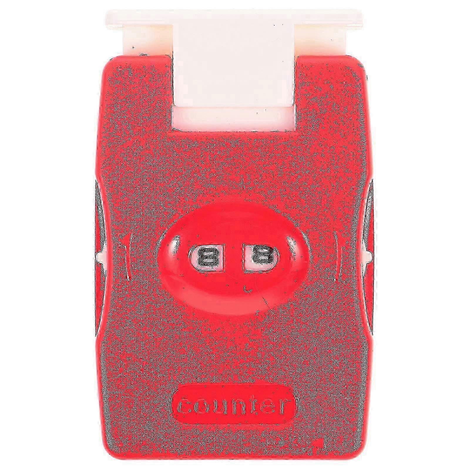 Manual Counter wiht Button Knitting Stitch Row Crocheting Counter Knitting Tool for Home Travel Use ( Red )