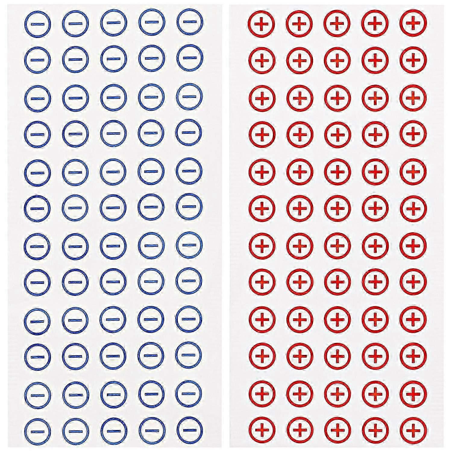 120pcs Battery Polarity Safety Warning Stickers Set