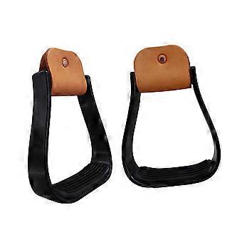 Lichtgewicht paardrijbeugels Overshoe veiligheidsbeugels voor paarden met rubberen antislip voetmat voor veilig rijcomfort zilver