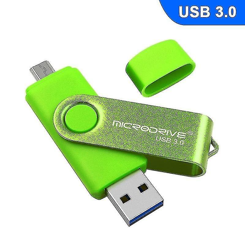 Computer Accessory Sets Microdrive 64gb Usb 3.0 Android Phone Computer Dual-use Rotary Metal U Disk Green