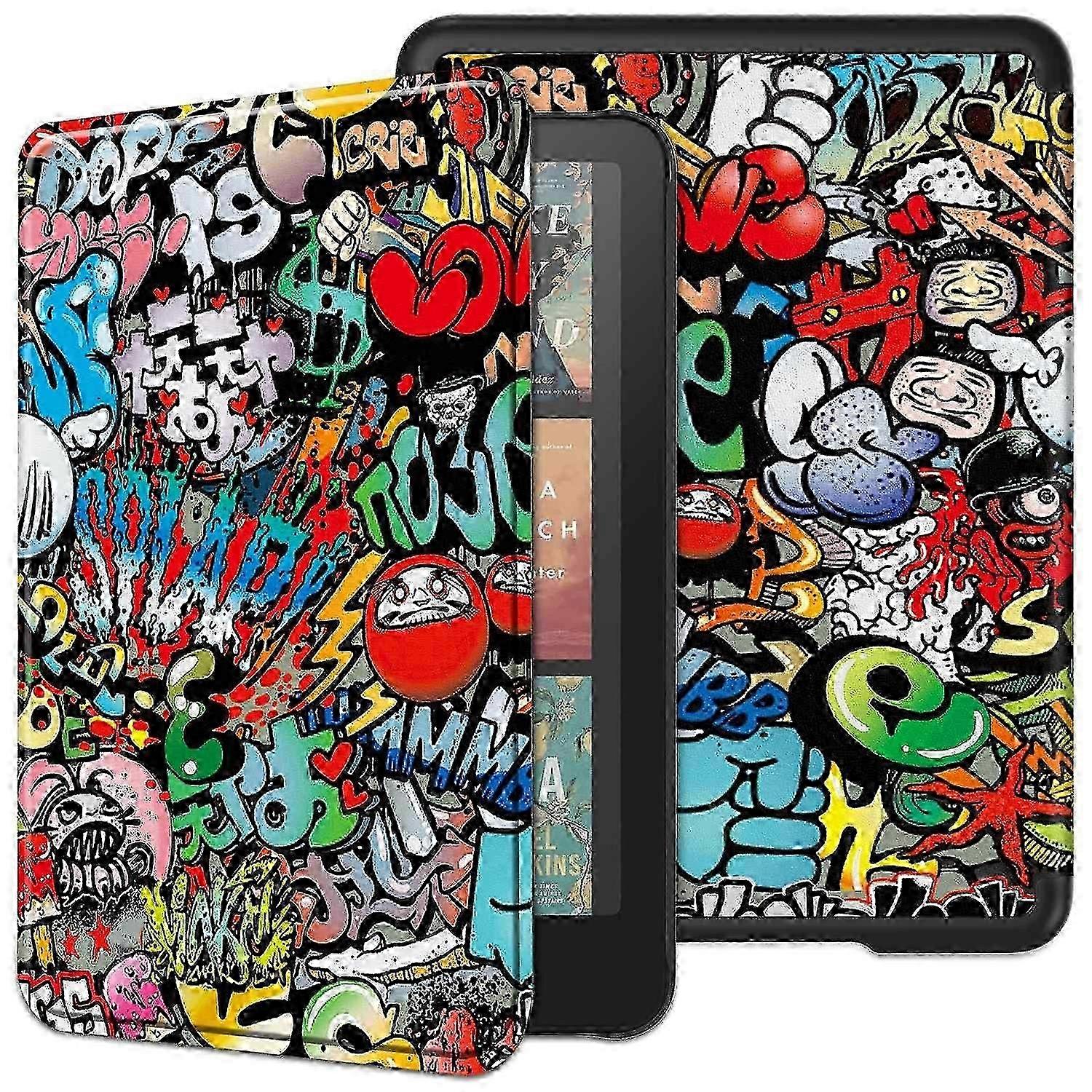 Case Pattern Print PC+ PU E-Reader Cover for Suitable E-Readers