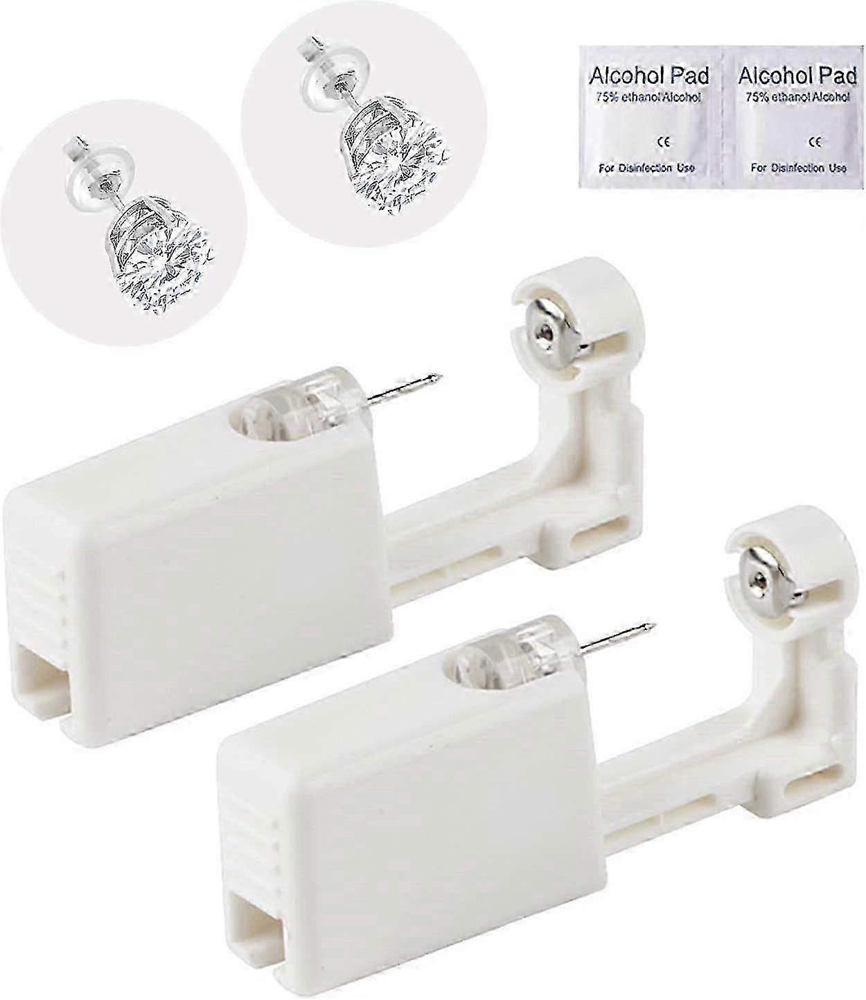 Disposable Ear Piercing Kit Painless Ear Piercing Gun Tool with Ear Studs, 2 Pack