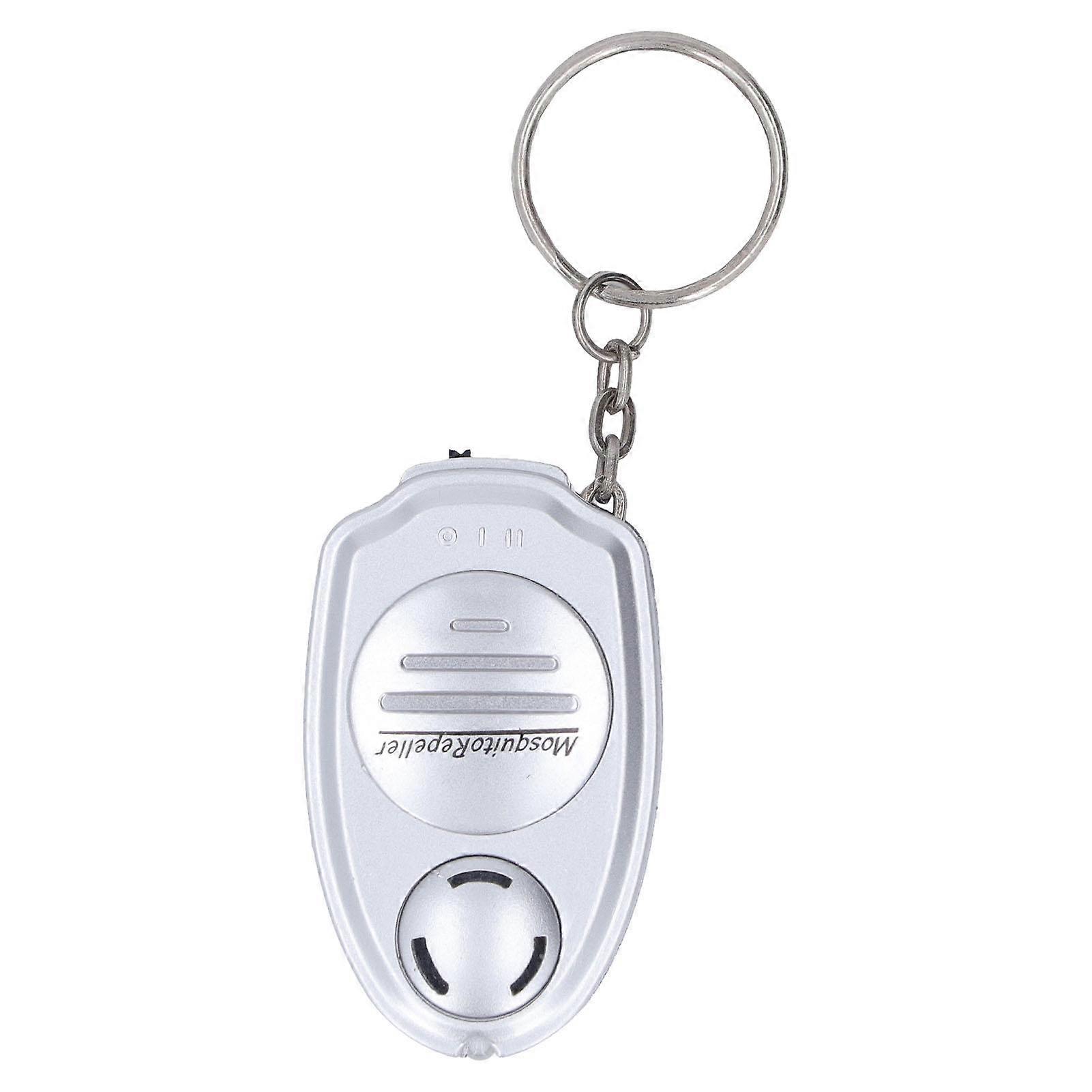 Ultrasonic Mosquito Repeller Mini Safe Radiation Noise Free Silver Electronic Insect Repeller with Keyring