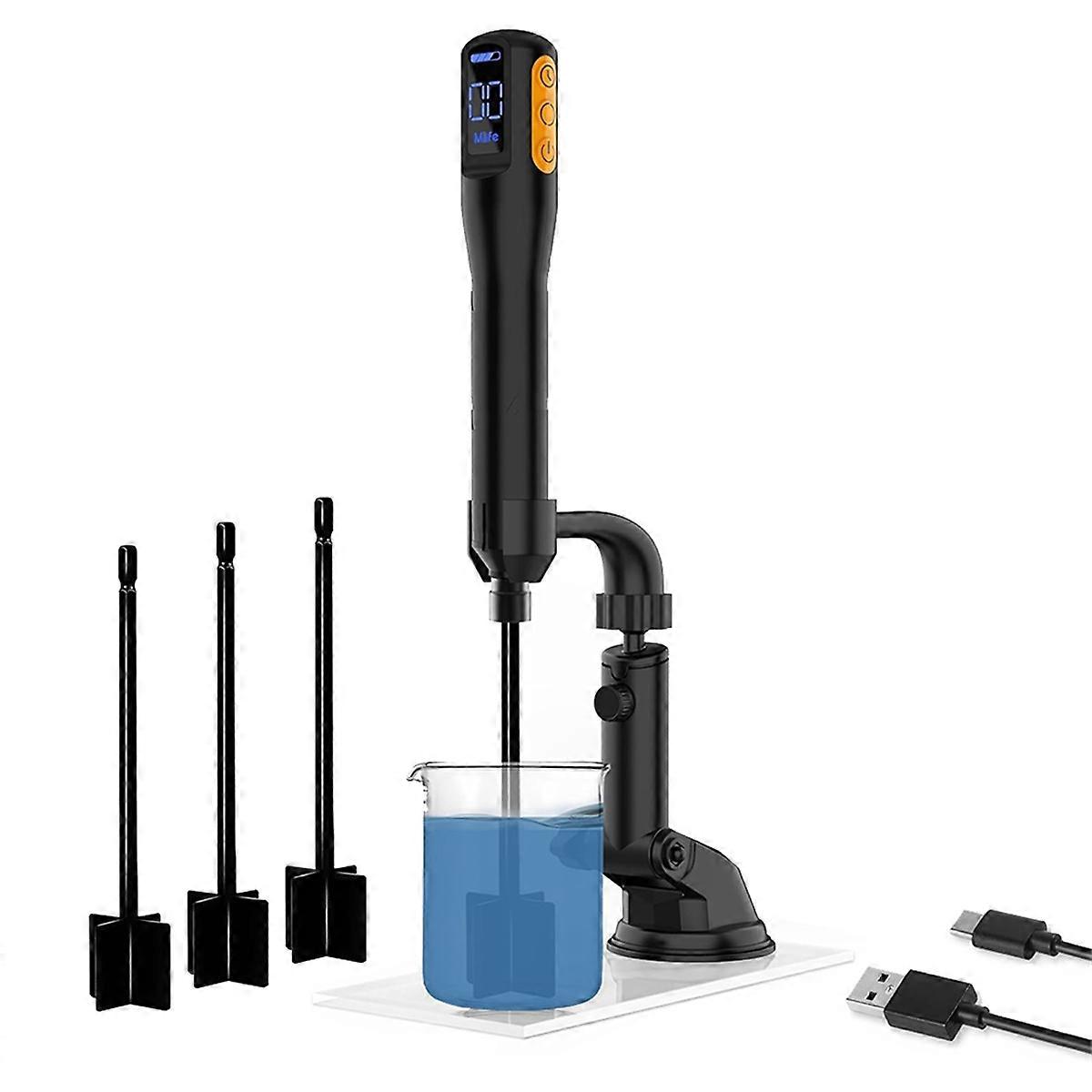 Upgraded Resin Mixer, Epoxy Resin Electric Stirrer, Paint Mixer & Timed Epoxy Resin Mixer with Mixer Stand