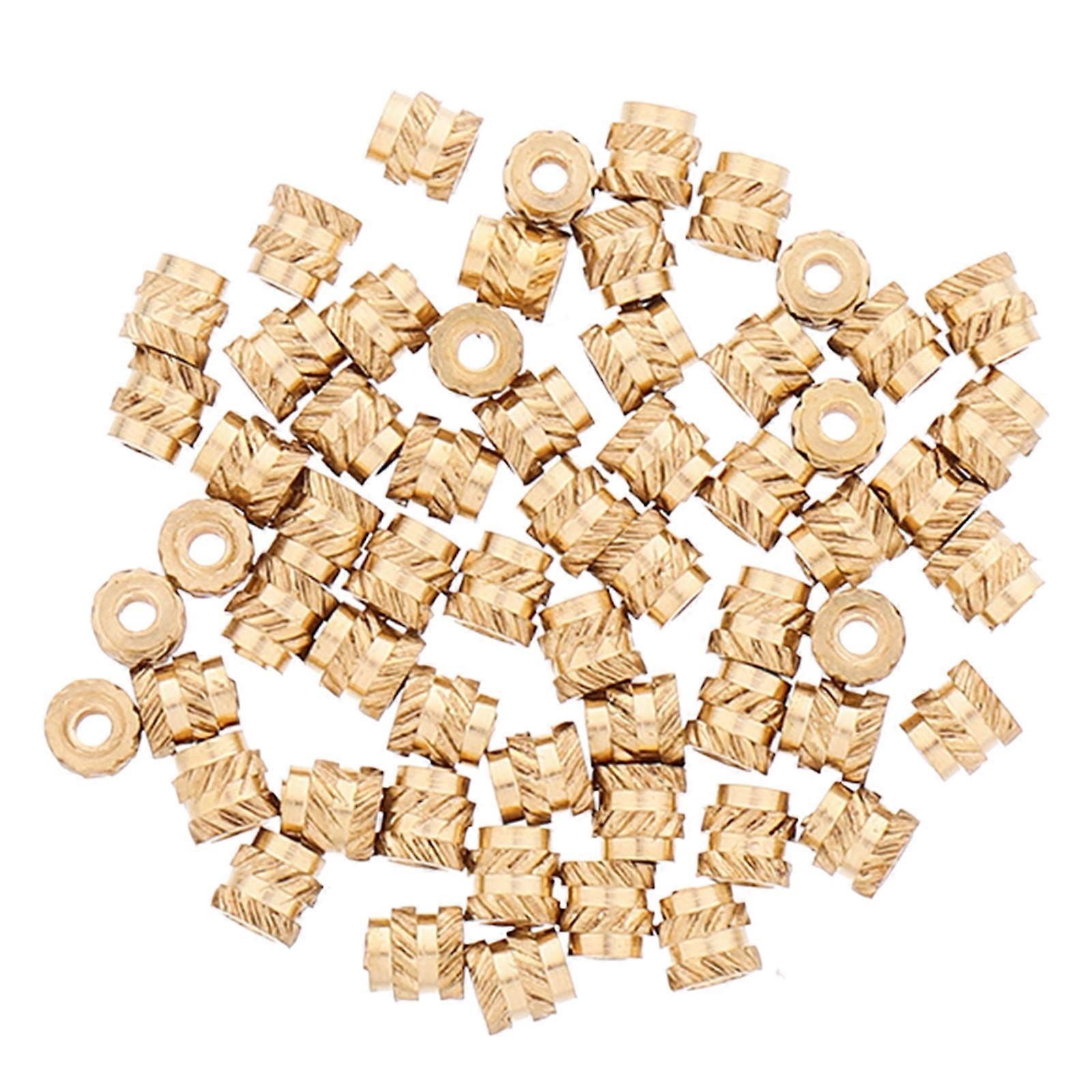 Brass Copper Insert Nut for Plastic and Wood 60Pcs Threaded Insert