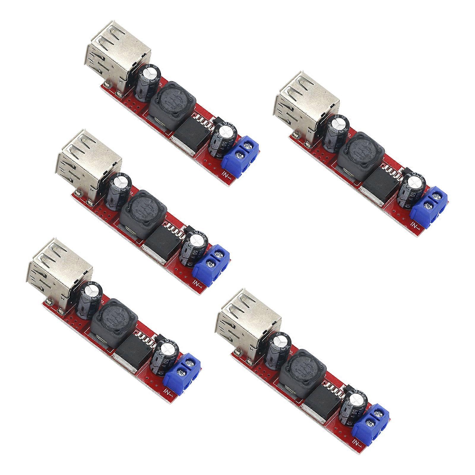 Two USB Output 3A Stepping down Converters Module 5V Regulator for 9V 12V 24V 36V Input High Efficiency Power Supply Overloads Protections Car Use