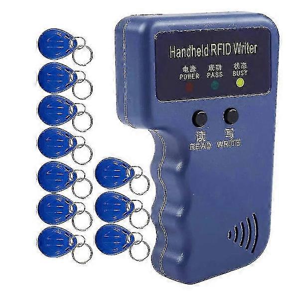 Handheld 125khz RFID Reader Printer Duplicator Copier, Upgraded ID Card Cloner Programmer, With 10pcs Rewritable Cards YC