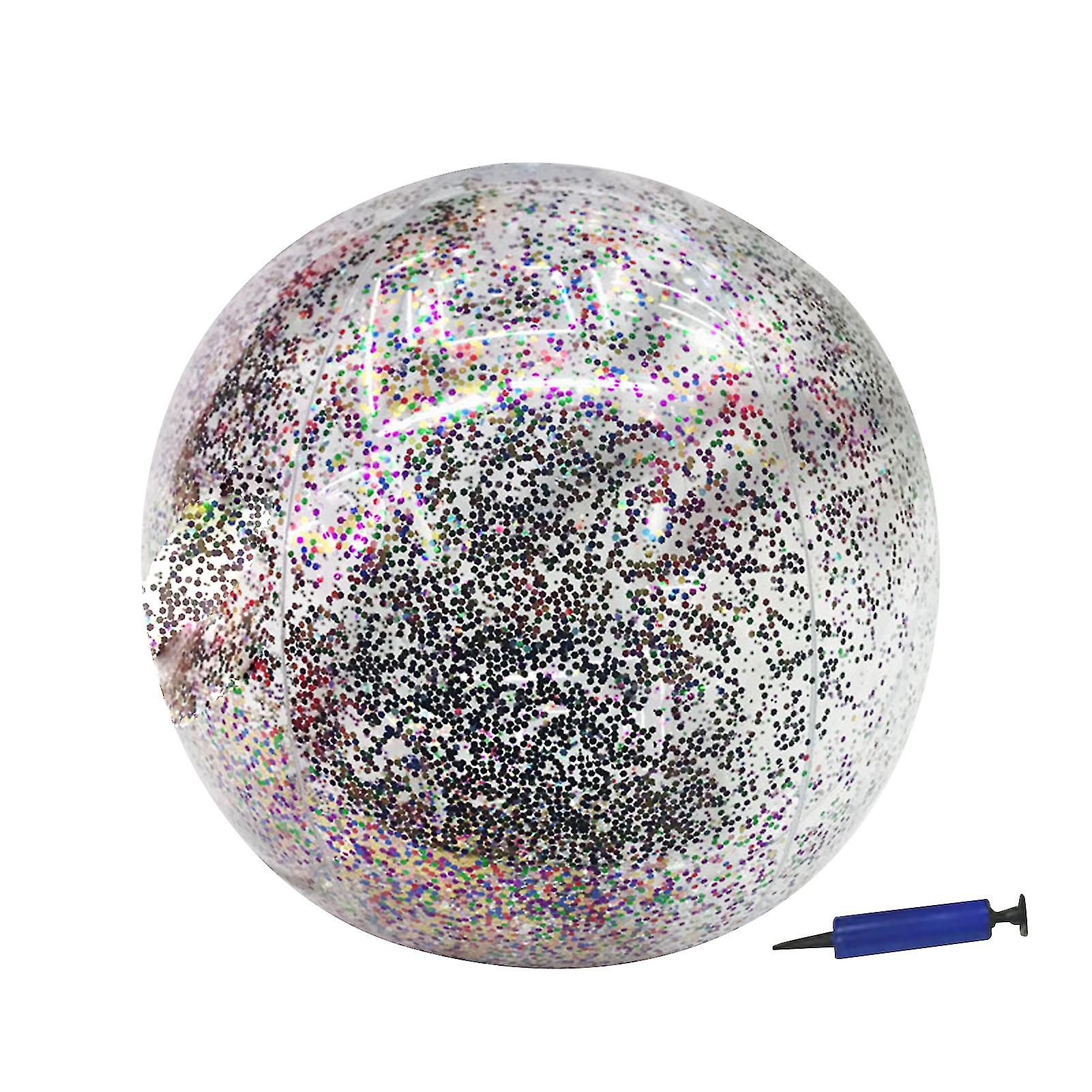 16/24 Inch Elastic Inflatable Ball Waterproof Pvc Enjoyable Interactive Toy Shiny Confetii Ball For Summer
