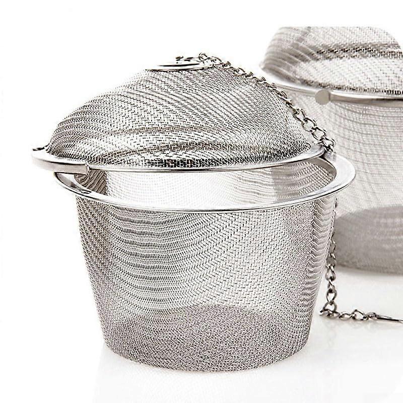 Stainless Steel Tea Infuser Ball with Mesh Filter and Chain for Loose Leaf Tea or Spices 11cm
