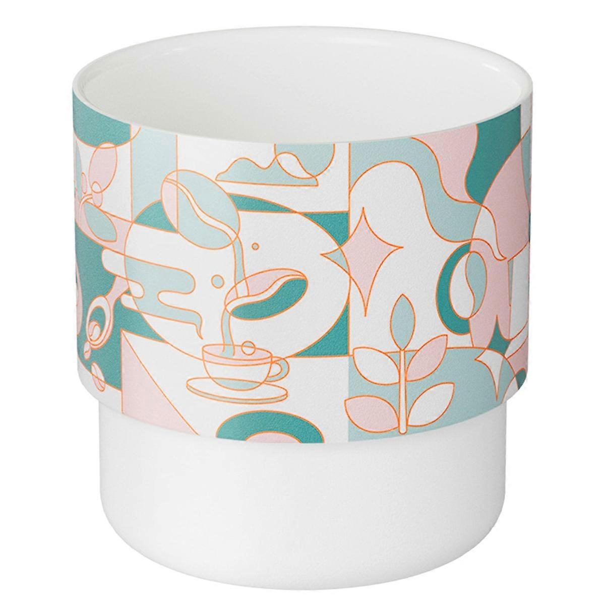 MHW-3BOMBER 220ml Coffee Cup Stackable Coffee Mugs Ceramic Coffee Mugs with Texture Patterns for Latte/Cappuccino/Cocoa/Tea