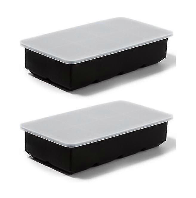 Big Square Ice Cube Maker,2Pack Silicone Old Fashioned Ice Cube Trays-hy