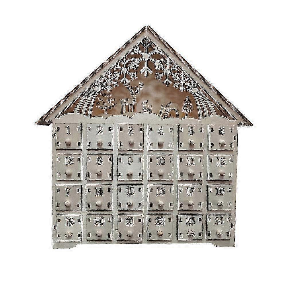 Wooden Advent Calendars 24 Days Countdown Advent With Led Lights 25-26
