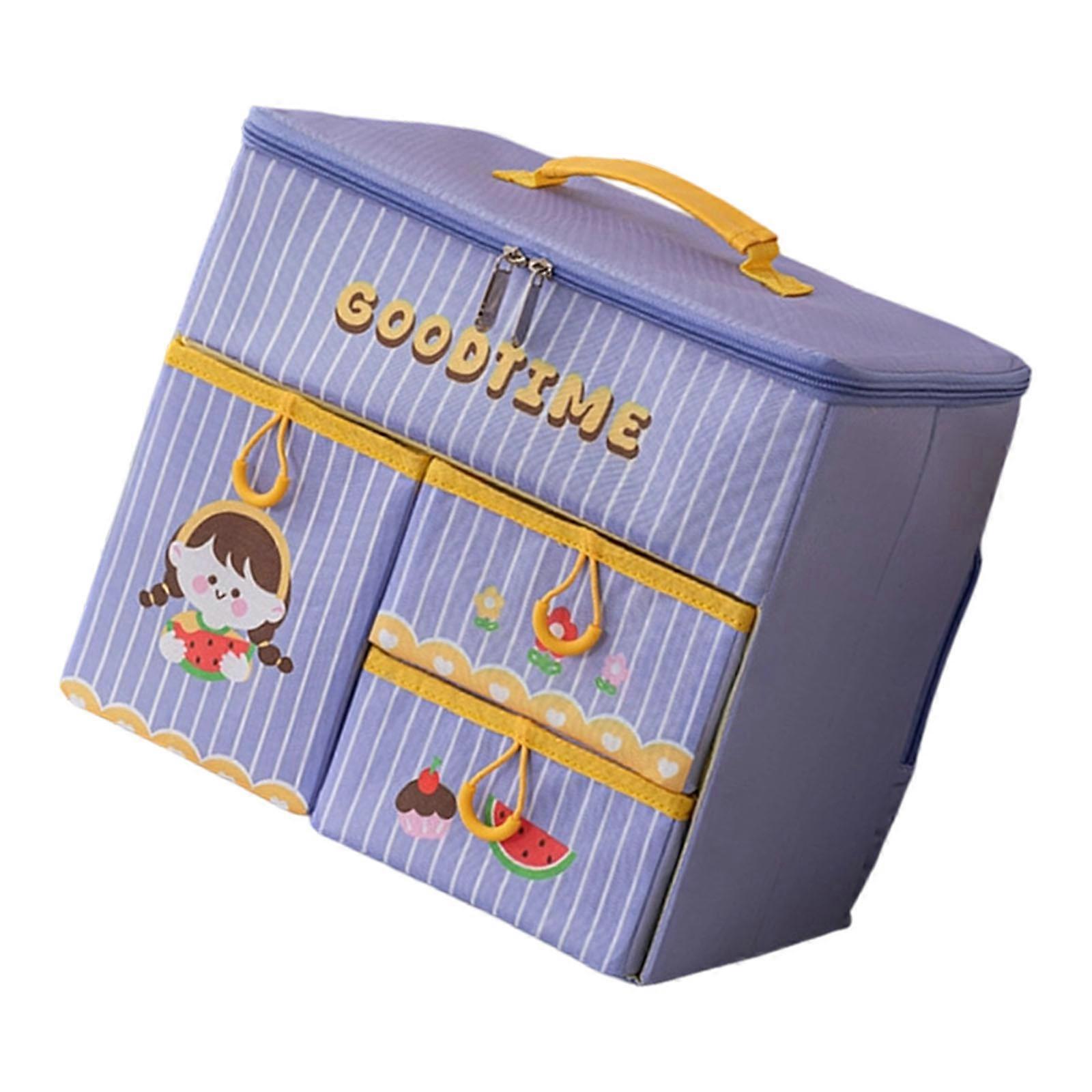 Expandable Makeup Organizers Box With Abrasion Resistant Fabric And Intelligent Partition Design For Daily Use Multicolor