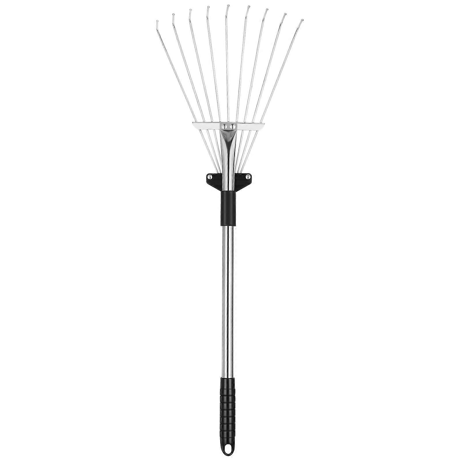 Retractable Leaf Rake for Gardening Use with Multi Colored Easily Navigates Tight Spaces