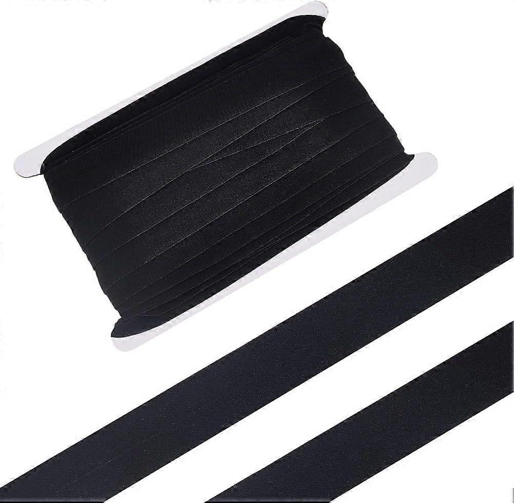 21.87 Yards(20m) Elastic Band for Sewing Bias Tape 1 Inch Polyester Continuous Tape Black Bias Binding Fold Bias Binding Tapes for Hemming Seaming Qui