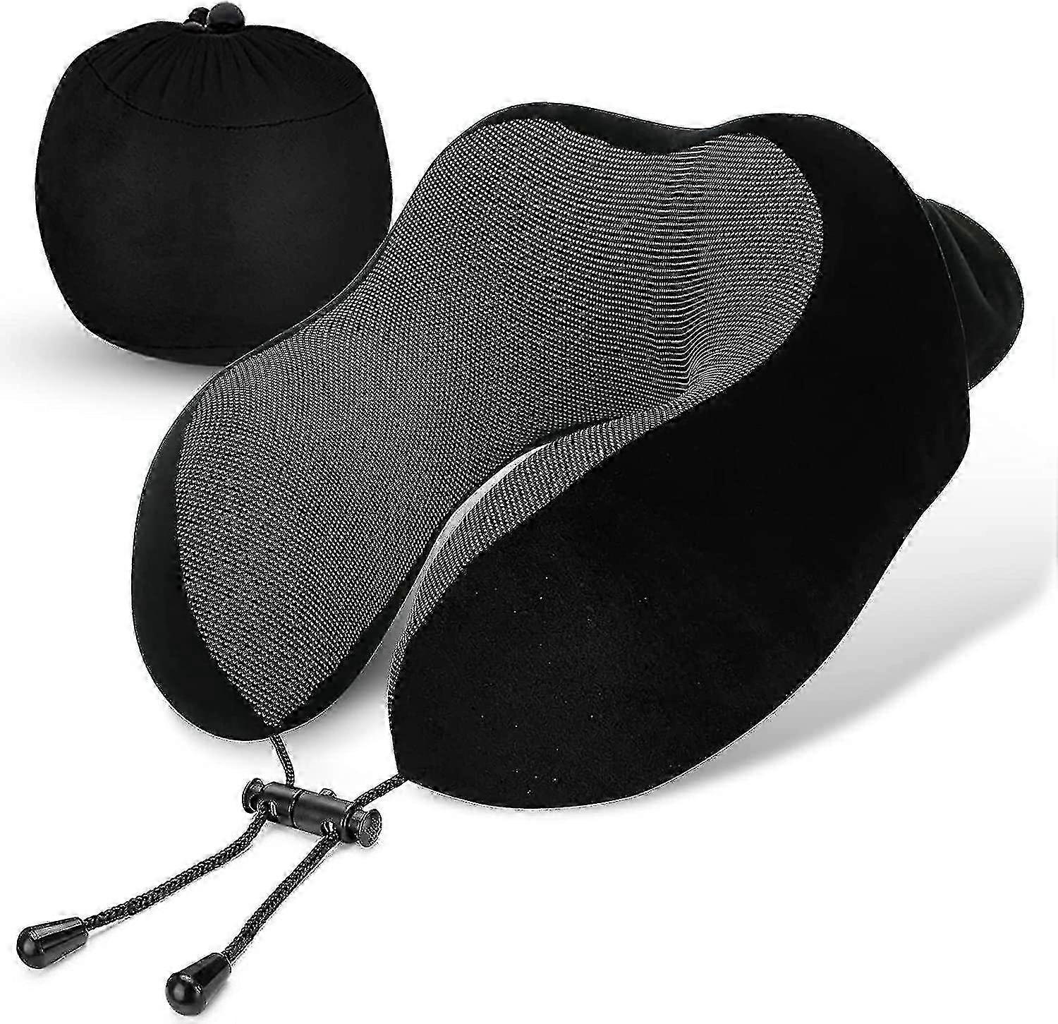 Memory foam neck pillow for travel with ergonomic support