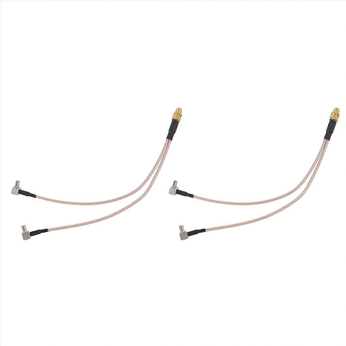 2X 8 Polegadas Sma Fêmea para Y Tipo 2 X Ts9 Ângulo Macho Conector Divisor Combiner Cable,Ouro&Prata