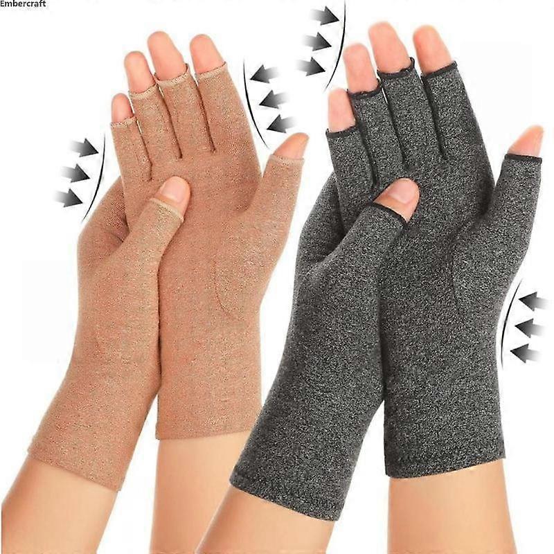 Pairs Compression Gloves for Arthritis Pain Relief, Fingerless Design for Typing and Daily Tasks, Supportive Breathable Fabric, Ideal for Ca
