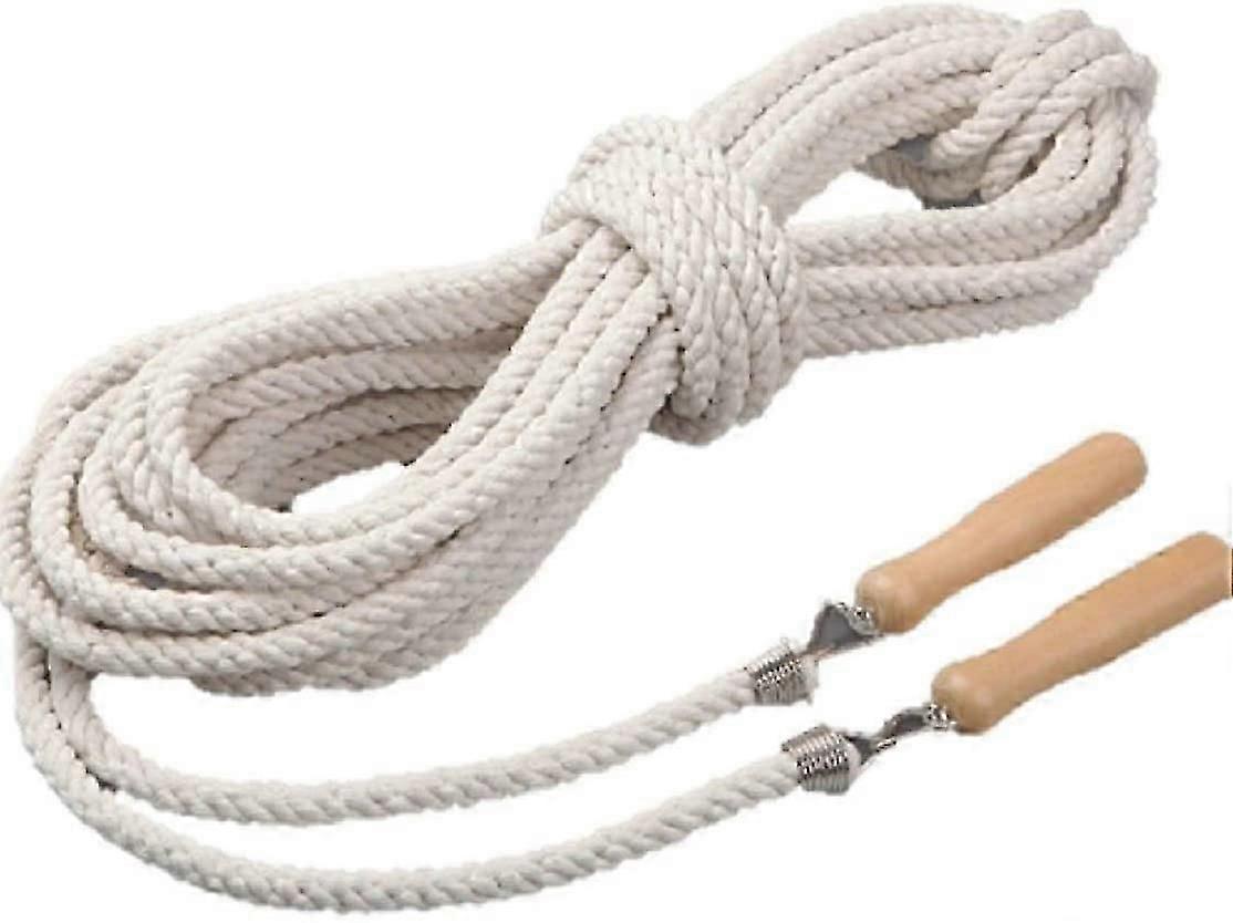 Hopprep, 7,3 m långt hopprep med trähandtag, bästa laggruppsdubbelt holländskt hopprep för skolidrott och utomhusaktiviteter