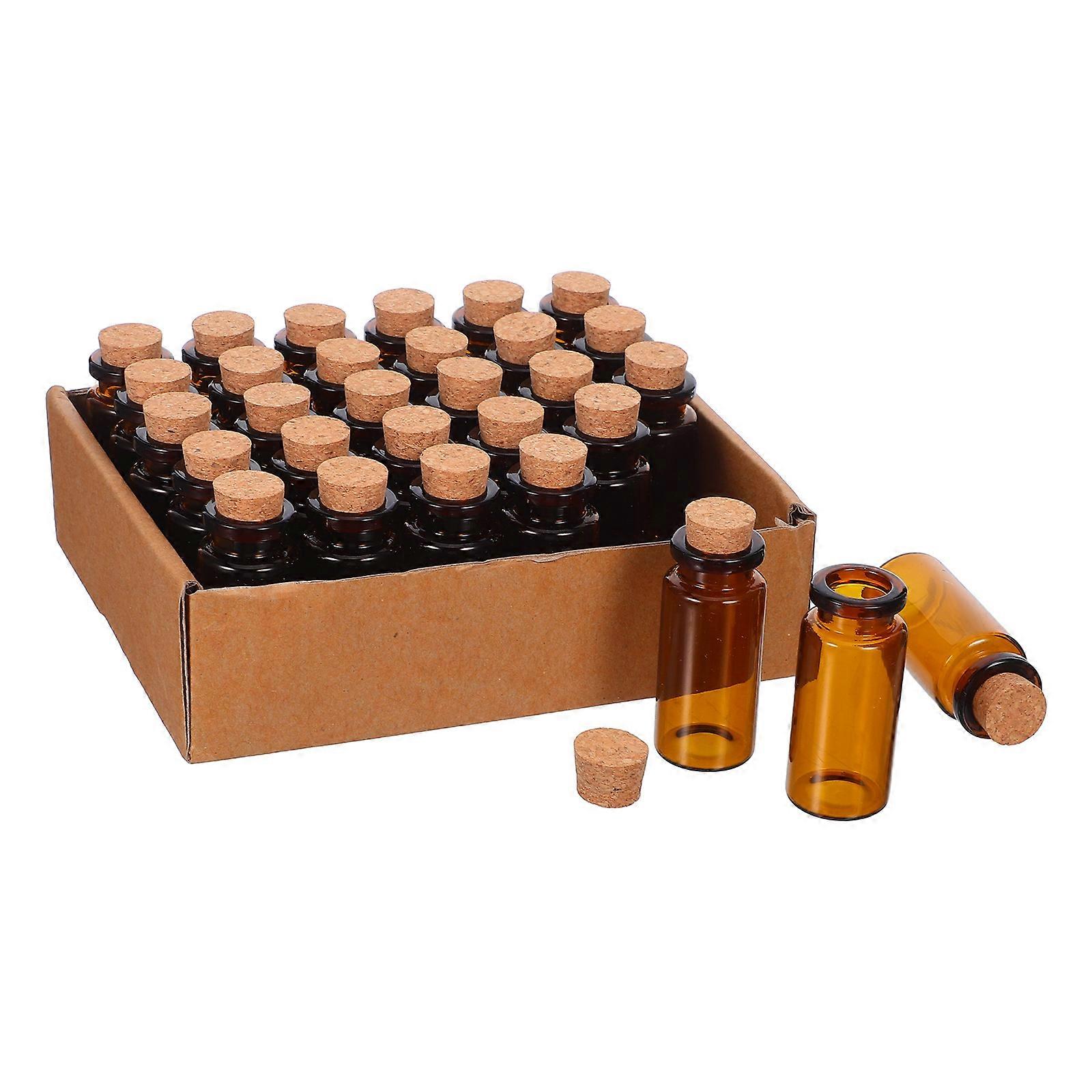 Brown Glass Vials Tiny Amber Bottles for Craft Use 30Pcs Set