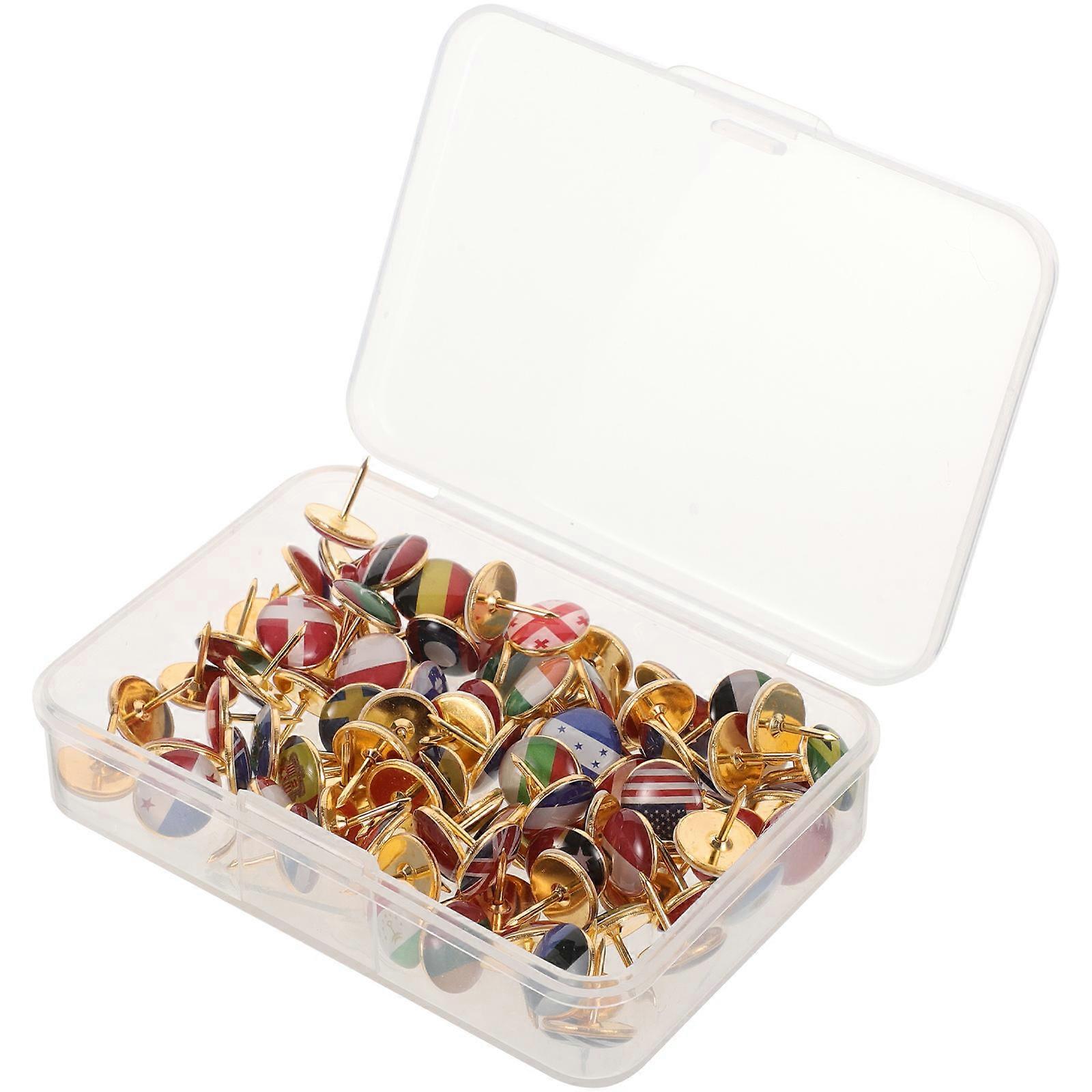 Hold Tacks Wall Thumb Tacks Iron Material Multi Function Push Pin For Marking World Maps 1Set