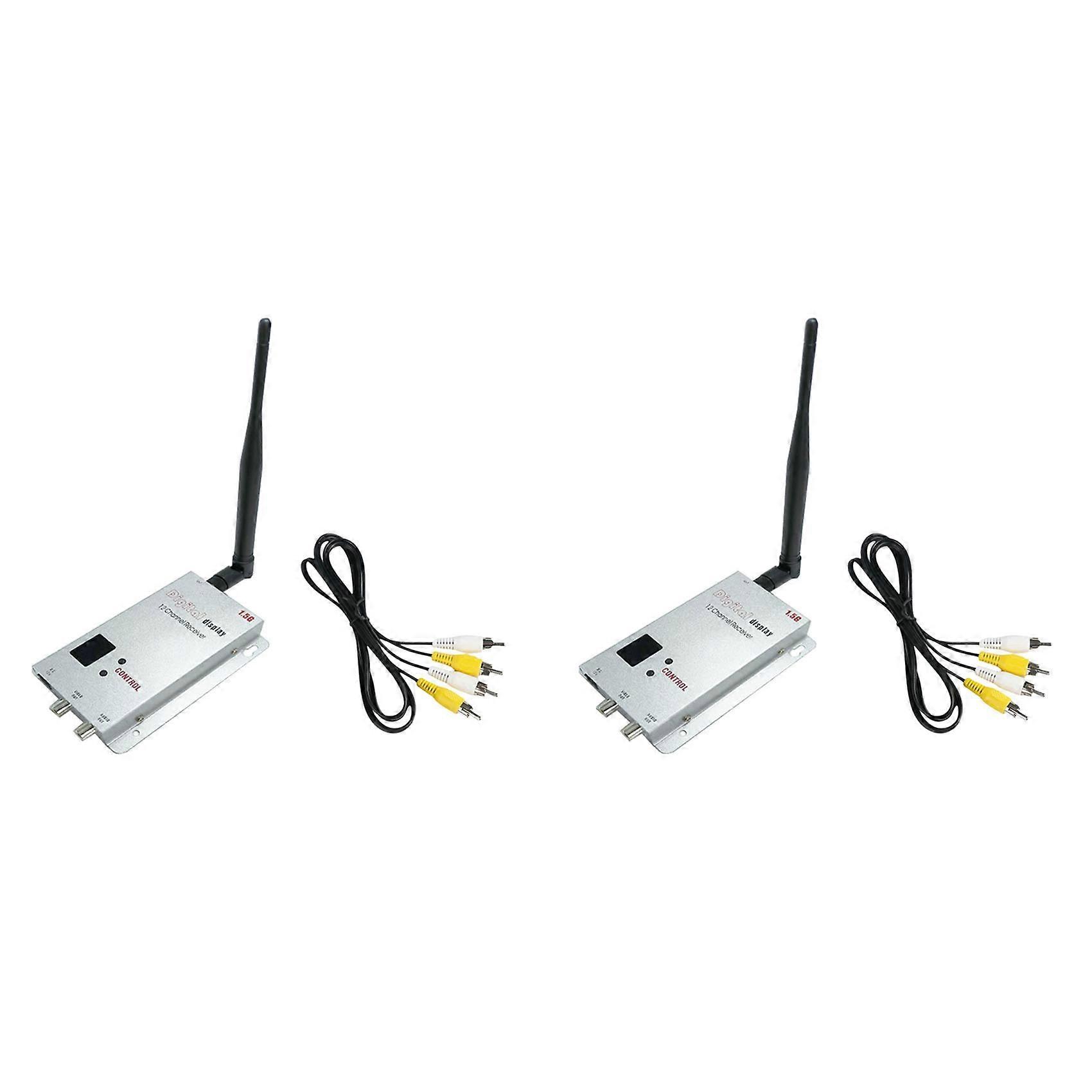 2X 1.5G 1.5W FPV VRX 1500mW 12CH Audio Video Receiver for FPV Long Range Drone Airplane