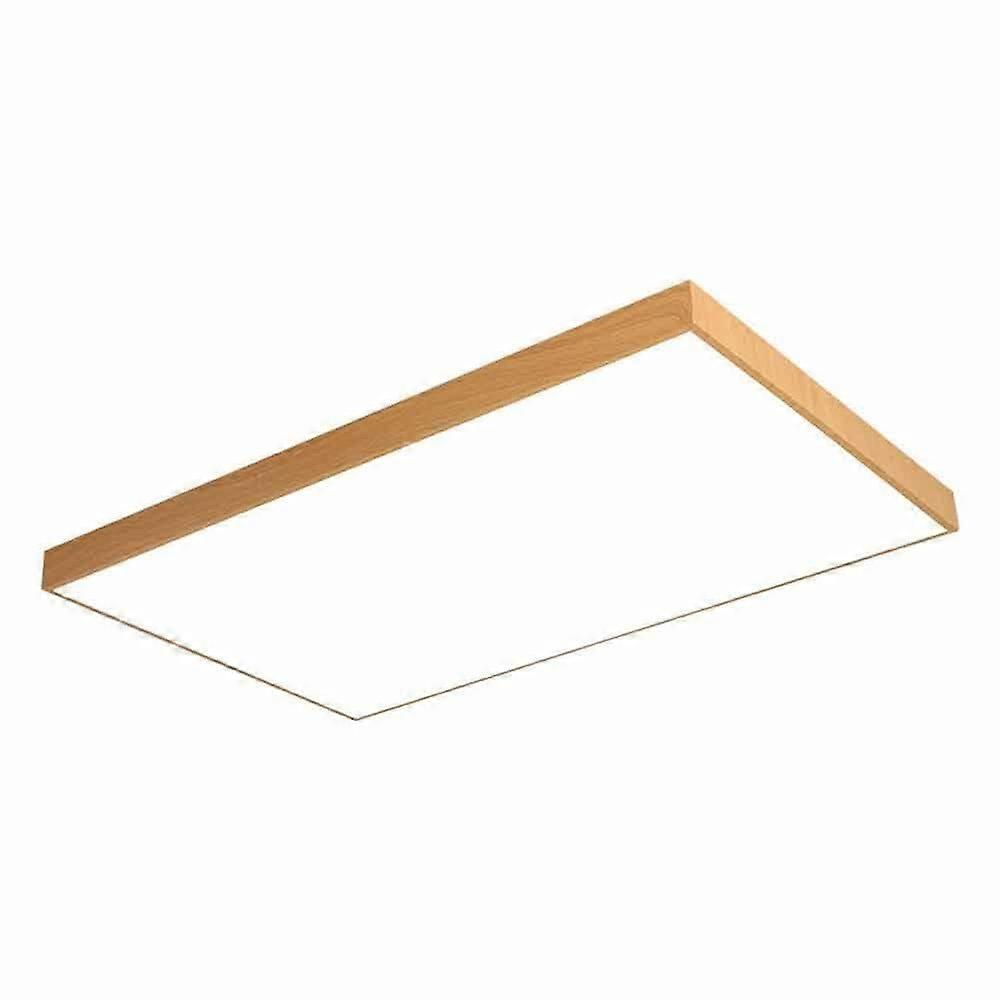 37.4in Wood Grain Dimmable LED Flush Mount Ceiling Light with Remote, Adjustable Color Temp for Bedroom Kitchen Office