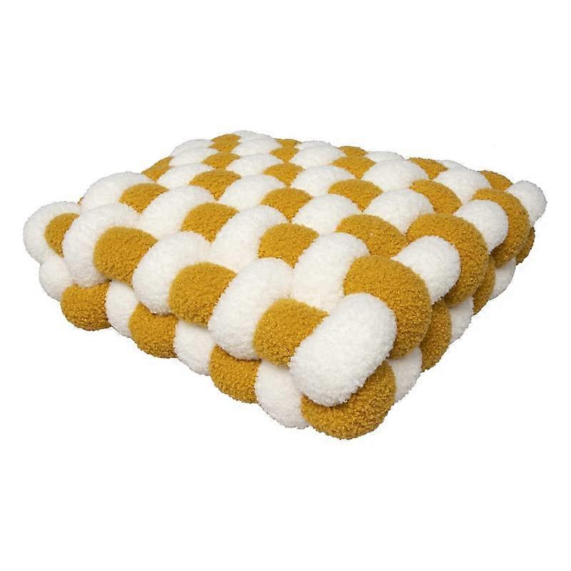 Decorative Throw Pillows with Ergonomic Neck Support, Plush Cushions for Sofa and Chair White Yellow