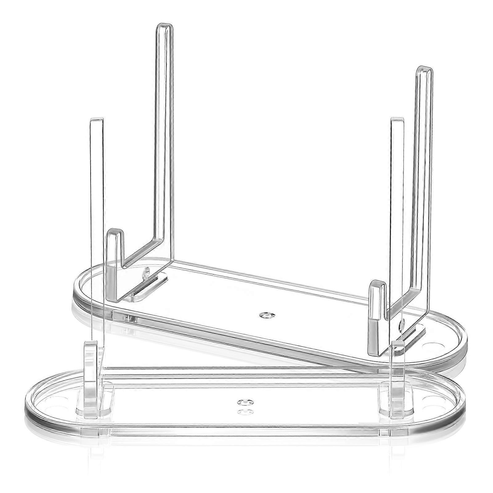 Transparent Acrylic Display Stand for Decoration Compact Small Plate and Picture Holder 2pcs
