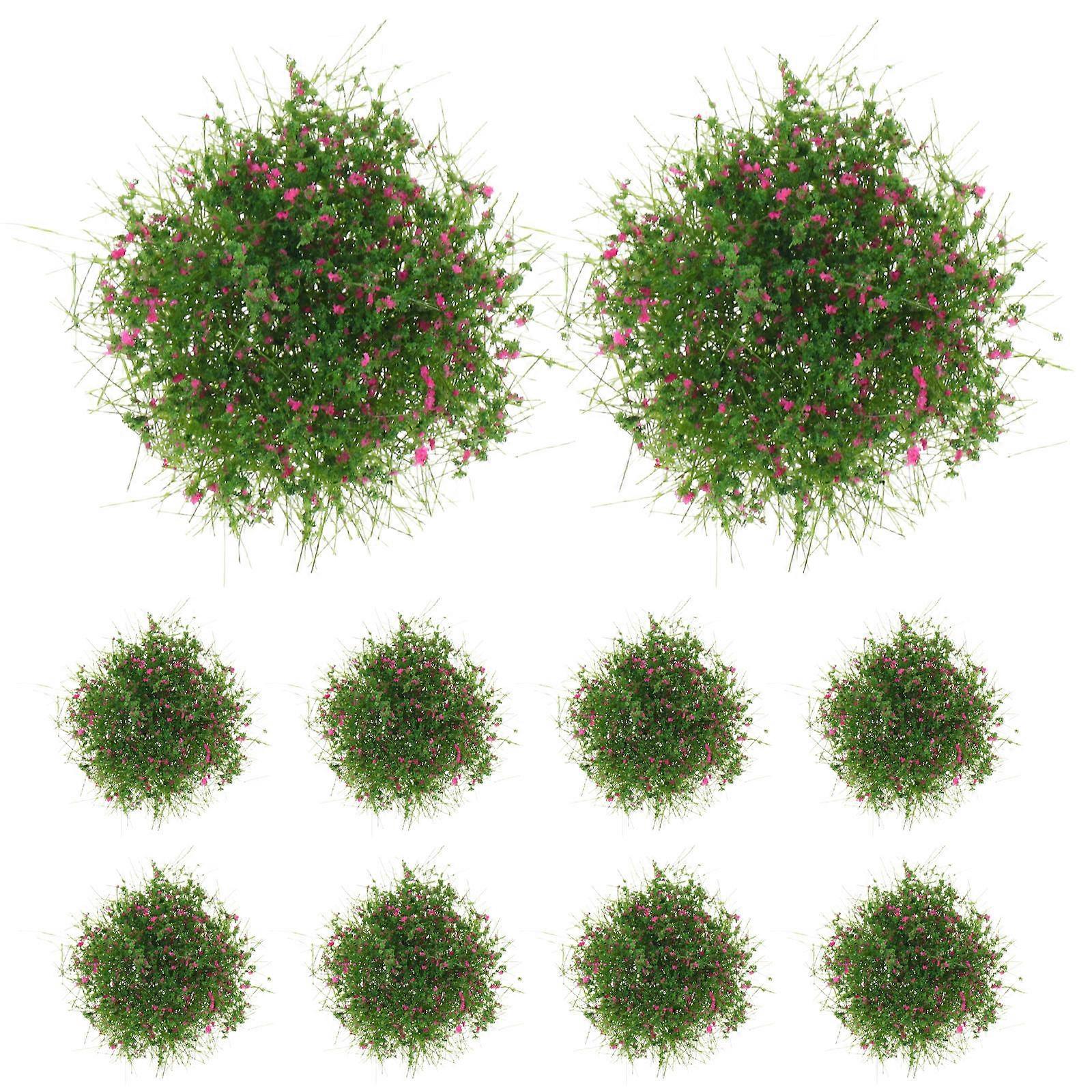 Artificial Grass Clusters for Model Making Realistic Scenes 10Pcs Rosy Tufts